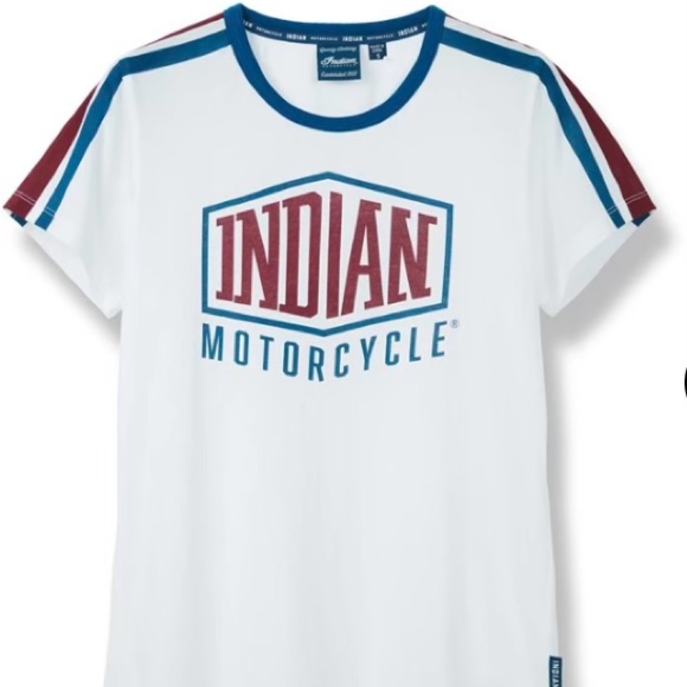 Indian Motorcycle Women’s Stripe Sleeve T-shirt Size Large